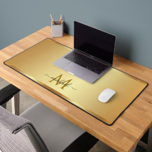 Stijlvolle Glamoureuze Gouden Aangepaste Naam Mono Bureaumat