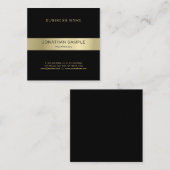 Stijlvolle Glamoureuze Gouden Moderne Luxe Plain Vierkante Visitekaartje (Voorkant / Achterkant)