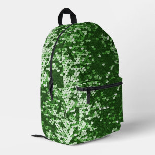 Stijlvolle glanzende pailletten Helder Groen Meisj Bedrukte Rugzak