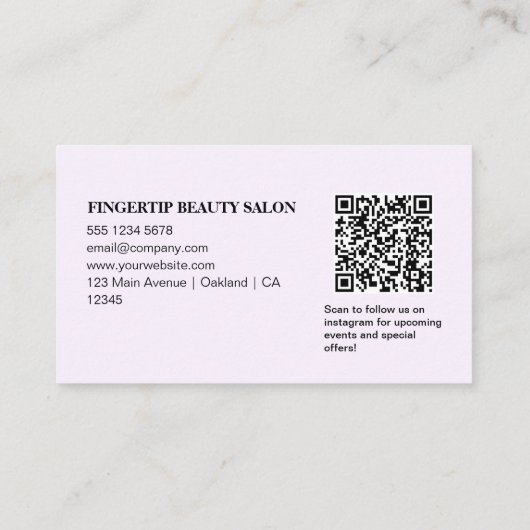 Stijlvolle Glitter Beauty Nail Salon Loyalty Kaart Visitekaartje (Achterkant)