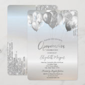 Stijlvolle Glitter Drivers Balloons Silver Quincea Kaart (Voorkant / Achterkant)