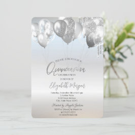 Stijlvolle Glitter Drivers Balloons Silver Quincea Kaart