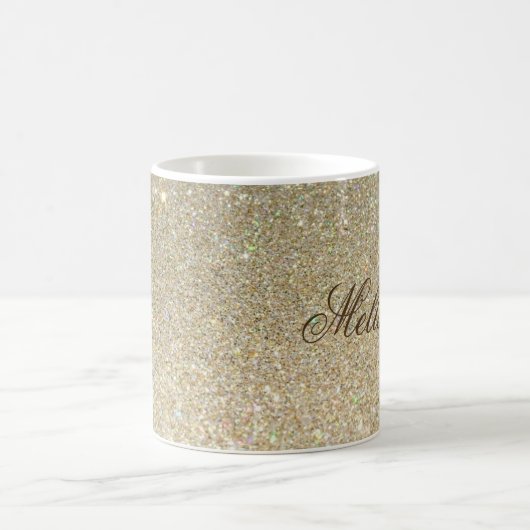 Stijlvolle Glitter Gepersonaliseerd Mok (Center)