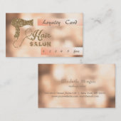 Stijlvolle Glitter Hairdryer Bokeh Loyalty Kaart (Voorkant / Achterkant)