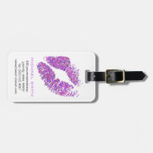Stijlvolle glitter Lips #11 Bagagelabel (Voorkant horizontaal)