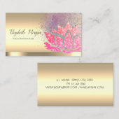 Stijlvolle Glitter Lotus Flower Gold Yoga Instruct Visitekaartje (Voorkant / Achterkant)