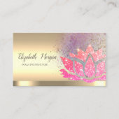 Stijlvolle Glitter Lotus Flower Gold Yoga Instruct Visitekaartje (Voorkant)