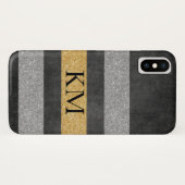 Stijlvolle glitter met monogram Case-Mate iPhone case (Achterkant (horizontaal))