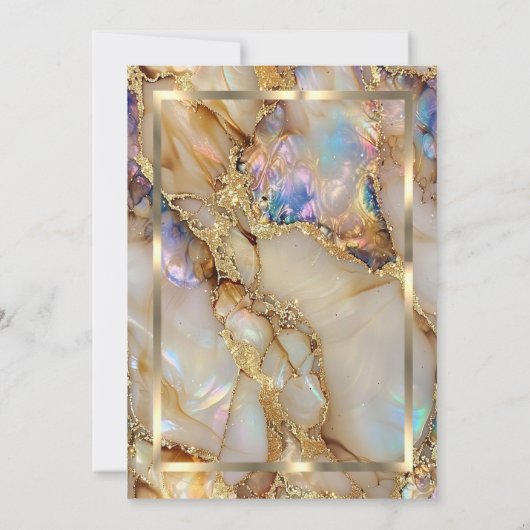 Stijlvolle Glitter Pearl Marble Pensioen Kaart (Achterkant)