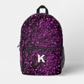 Stijlvolle Glitter Pink Outer Space Galaxy Univers Bedrukte Rugzak (Voorkant)