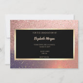 Stijlvolle Glitter Roze Goud Afstudeerdata Save The Date (Achterkant)