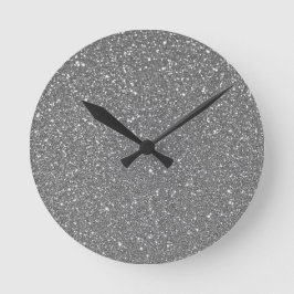 Stijlvolle glitterklok ronde klok