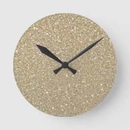 Stijlvolle glitterklok ronde klok