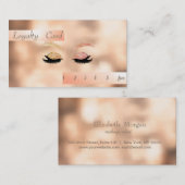 Stijlvolle Glittery Faux Lashes Bokeh Loyalty Kaar (Voorkant / Achterkant)