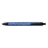 Stijlvolle Glitzy Blue Sequin Sparkles Zwarte Inkt Pen (Achterkant)