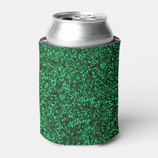 Stijlvolle Glitzy Green Sequin Sparkles Blikjeskoeler (Blikje Voorkant)