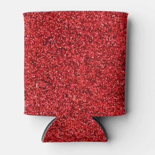 Stijlvolle Glitzy Red Sequin Sparkles Blikjeskoeler (Voorkant)
