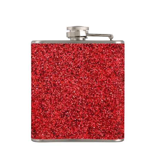 Stijlvolle Glitzy Red Sequin Sparkles Heupfles (Achterkant)