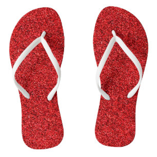 Stijlvolle Glitzy Red Sequin Sparkles Teenslippers