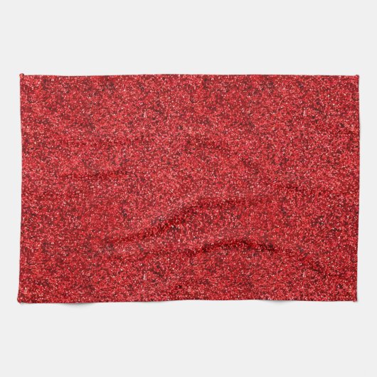 Stijlvolle Glitzy Red Sequin Sparkles Theedoek (Horizontaal)