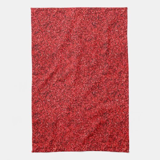 Stijlvolle Glitzy Red Sequin Sparkles Theedoek (Verticaal)