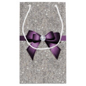 Stijlvolle Glitzy Sequins, Paarse Bow en lint Klein Cadeauzakje (Achterkant)
