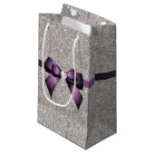 Stijlvolle Glitzy Sequins, Paarse Bow en lint Klein Cadeauzakje (Voorkant Gekanteld)