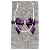 Stijlvolle Glitzy Sequins, Paarse Bow en lint Klein Cadeauzakje (Voorkant)