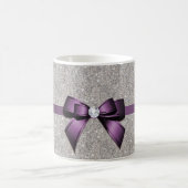 Stijlvolle Glitzy Sequins, Paarse Bow en lint Koffiemok (Center)