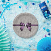 Stijlvolle Glitzy Sequins, Paarse Bow en lint Papieren Bordje (Feest)