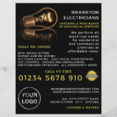 Stijlvolle gloeilamp, elektricien Adverteren Flyer (Voorkant)