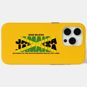 Stijlvolle GOD BLESS JAMAICA JAMAICA Vlag iPhone 15 Pro Max Hoesje