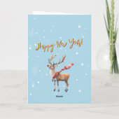 Stijlvolle goed geklede Waterverf rendier tree aut Kaart (Achterkant)