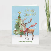 Stijlvolle goed geklede Waterverf rendierboom Kaart (Voorkant)