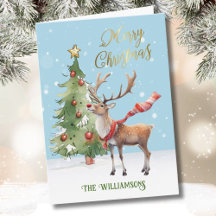 Stijlvolle goed geklede Waterverf rendierboom