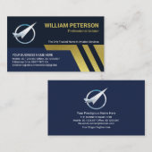 Stijlvolle Gold Airplane Runway Aviator Visitekaartje (Voorkant / Achterkant)