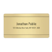 Stijlvolle Gold Background Simple Design Sjabloon Etiket (Voorkant)