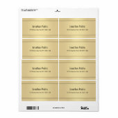 Stijlvolle Gold Background Simple Design Sjabloon Etiket (Full Sheet)