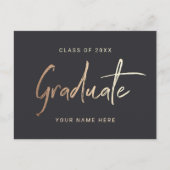 Stijlvolle Gold Black Afstuderen Uitnodiging Brief (Voorkant)