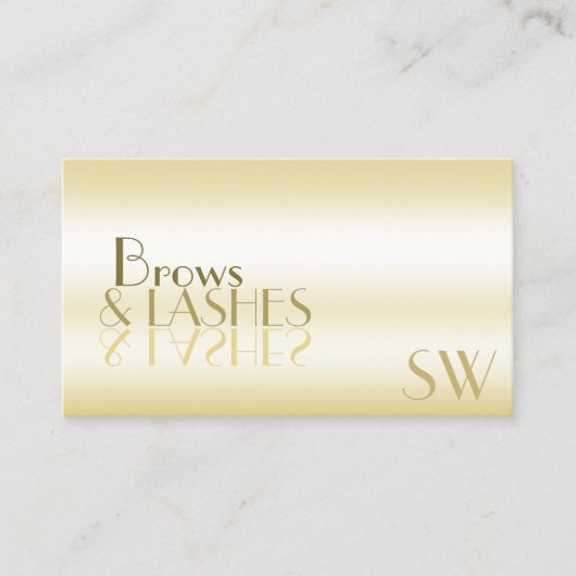 Stijlvolle Gold Black Mirror-letters met monogram Visitekaartje (Voorkant)