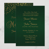 Stijlvolle Gold Confetti Stippen | Donkergroen Kaart (Voorkant / Achterkant)
