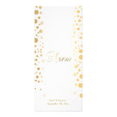 Stijlvolle Gold Confetti Stippen | Menu Weddenscha (Voorkant)