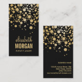 Stijlvolle Gold Confetti-Stippen - Modern Beauty B Visitekaartje (Voorkant / Achterkant)