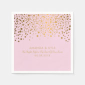 Stijlvolle Gold Confetti-Stippen op Bleek roze des Servetten (Voorkant)