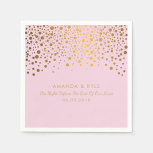 Stijlvolle Gold Confetti-Stippen op Bleek roze des Servetten
