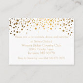 Stijlvolle Gold Confetti Stippen op wit Informatiekaartje (Achterkant)