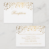Stijlvolle Gold Confetti Stippen op wit Informatiekaartje (Voorkant / Achterkant)
