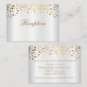 Stijlvolle Gold Confetti Stippen op witte plaat Informatiekaartje (Voorkant / Achterkant)