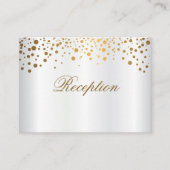 Stijlvolle Gold Confetti Stippen op witte plaat Informatiekaartje (Voorkant)