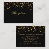 Stijlvolle Gold Confetti-Stippen op zwart Informatiekaartje (Voorkant / Achterkant)